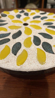 10” Plant Stand /Green and yellow stand | Wooden plant riser