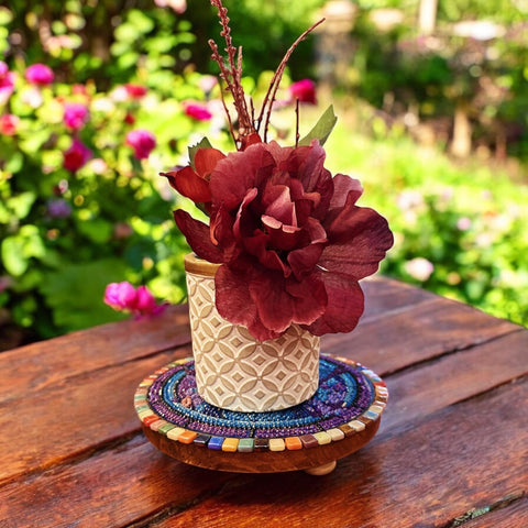 Crystal Mosaic Trivet, Bar Caddy, Hot Plate, Plant Stand, Candle Base, Display Piece