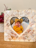 Mother of Pearl personalized photo frame with engraved design, featuring elegant mother of pearl inlay and customizable text.