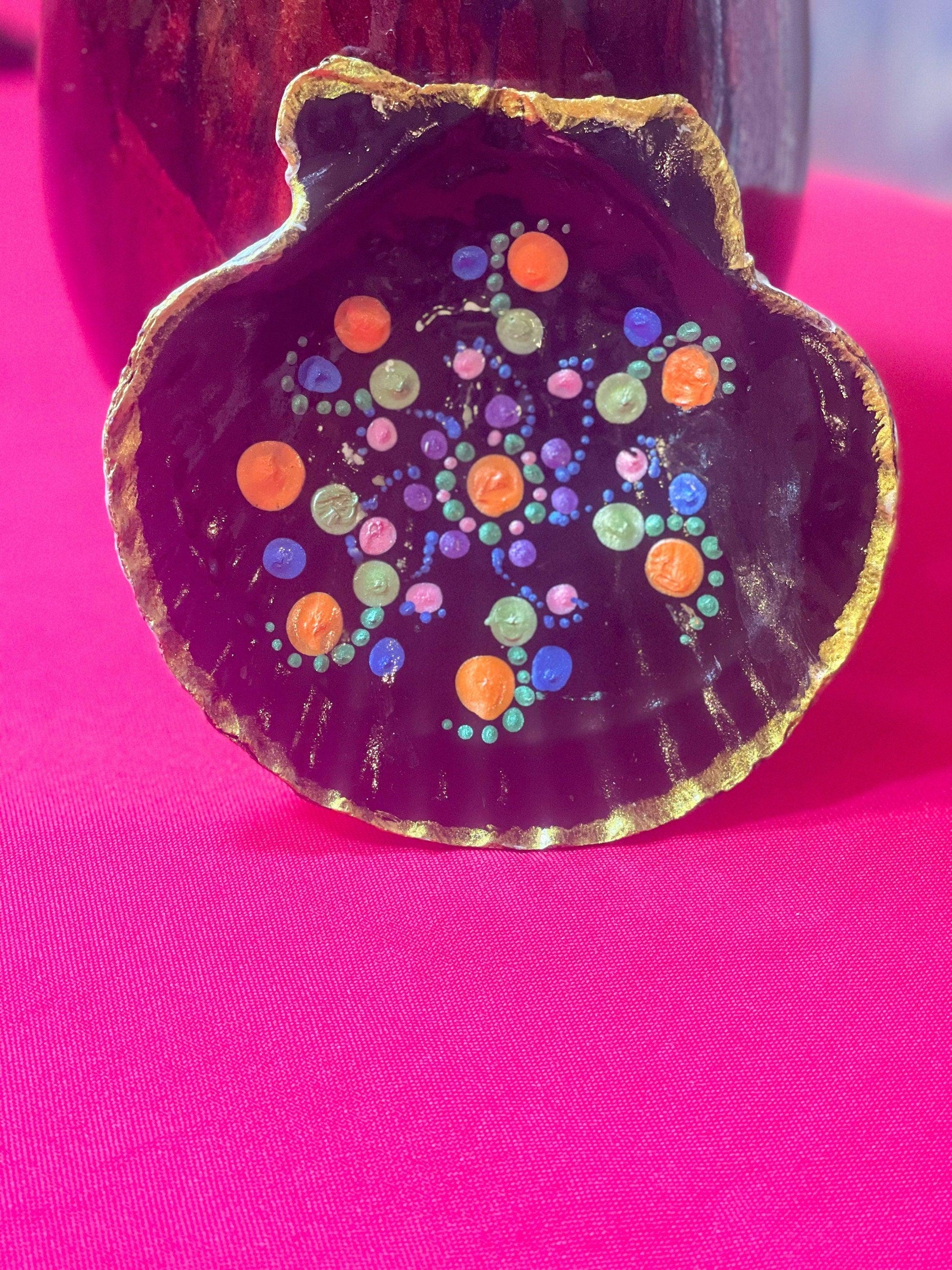Hand painted ceramic ring dish with colorful floral design, perfect for jewelry storage and decorative use.