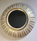 Blue and white stained glass bowl with intricate design, handcrafted by My Store.