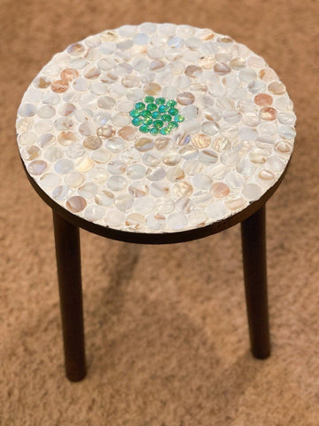 Tall Mother of Pearl plant stand by My Store with a sleek design, perfect for elevating potted plants in modern home decor.