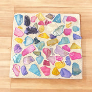 Square Multicolored Shell Plant Stand