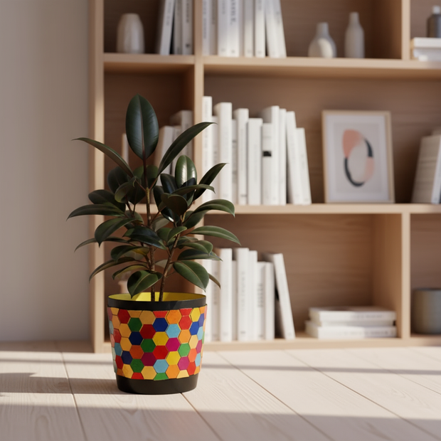 12” Multicolored Planter | Floor Planter | Rainbow Planter | Mosaic Plant Pot