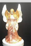 Ethereal Guardian Angel statue with detailed wings and flowing robes, crafted from stone in a serene, spiritual design.