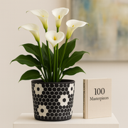 Black and White Planter | Mosaic Planter | Tile Plant Pot | 12” Planter | Decorative Planter | Boho Planter | Maximalist Planter
