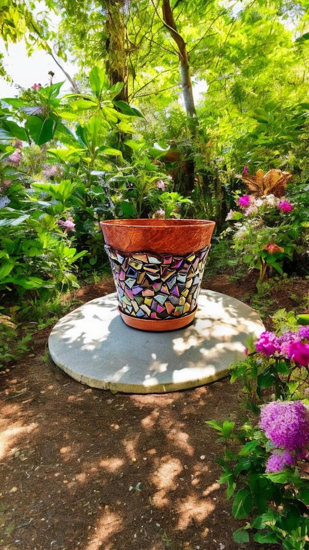 Mosaic Planter | Mosaic Plant Pot | southwestern Plant Decor | Decorative plant Pot | House plant Pot | 6 Inch Planter | Painted Planter