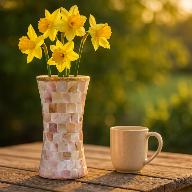Mother of Pearl Tall Vase