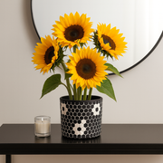 Black and White Planter | Mosaic Planter | Tile Plant Pot | 12” Planter | Decorative Planter | Boho Planter | Maximalist Planter