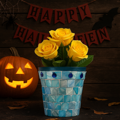 Turquoise Mother of Pearl Flower Pot