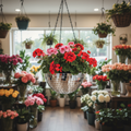 Hanging disco ball planter by Miss Bette's Creations with artificial pink carnations, ideal for decorative indoor or outdoor display.