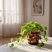 12” Multicolored Planter | Floor Planter | Rainbow Planter | Mosaic Plant Pot