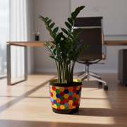 12” Multicolored Planter | Floor Planter | Rainbow Planter | Mosaic Plant Pot