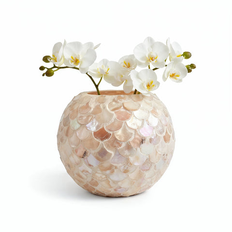 Mother of Pearl Pot | 10 Inch Planter | White Plant Pot | Mosaic Planter | Mosaic Vase | Pearl Plant Pot | Pearl Planter | Dopamine Decor