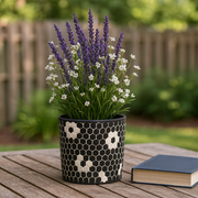 Black and White Planter | Mosaic Planter | Tile Plant Pot | 12” Planter | Decorative Planter | Boho Planter | Maximalist Planter
