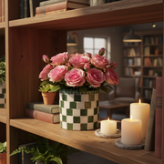 Green and White Planter