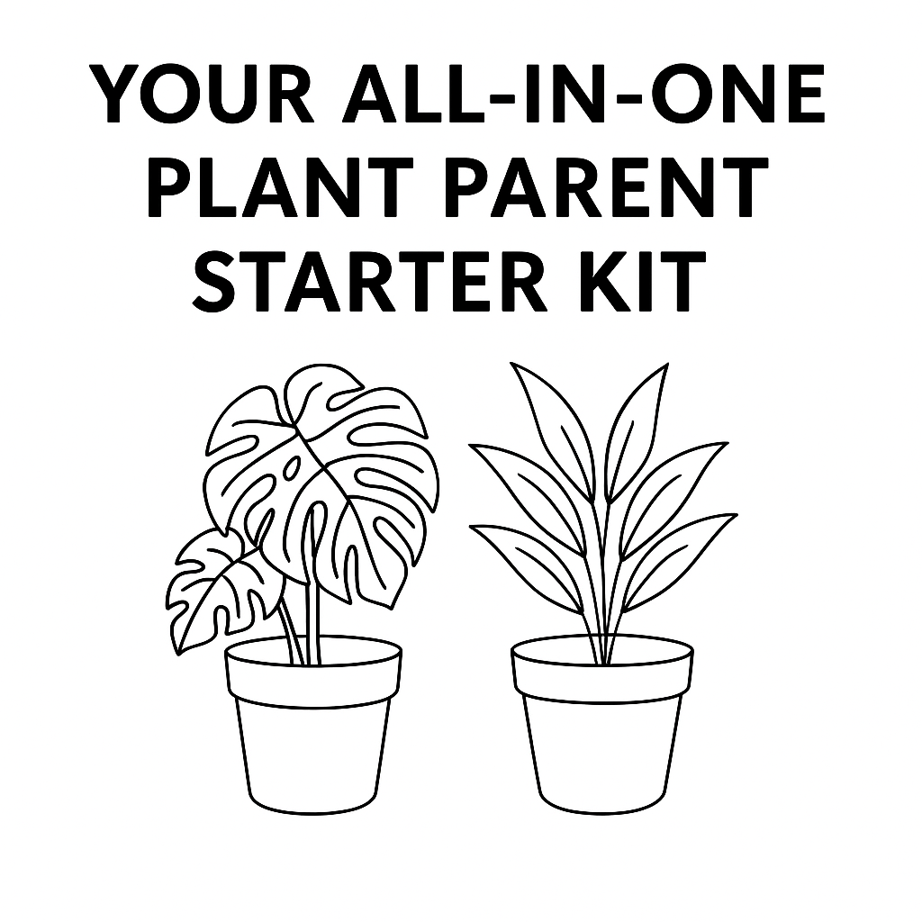 Miss Bette's Creations Plant Parent Care Kit with gardening tools, plant labels, and care supplies for indoor and outdoor plants.