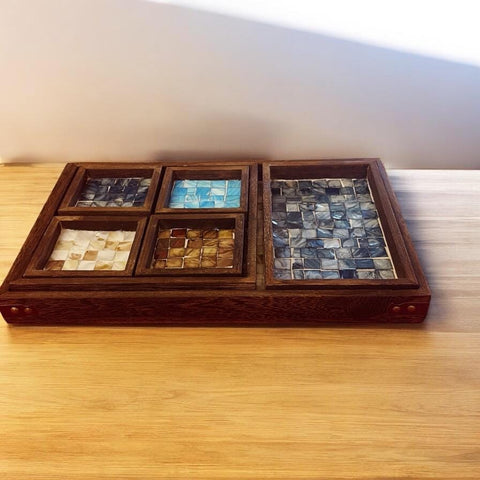 Nesting Trays  | charcuterie board | Serving Tray | Coffee Table Tray | Ottoman Tray