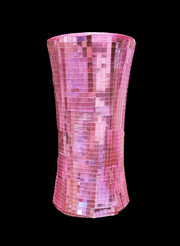 Pink Mirrored Vase 8” tall by 5”