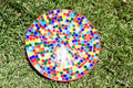 Colorful Rainbow Mosaic Decorative Wall Plate by My Store featuring intricate tile patterns and vibrant hues for wall decor.