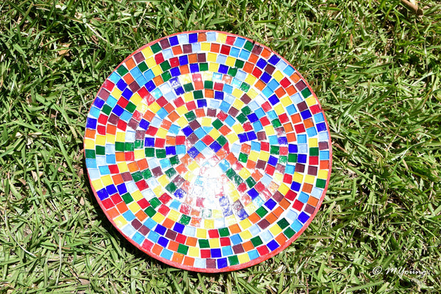 Mosaic Plate | Rainbow Decorative Plate | Tile Plate | Rainbow Mosaic | Rainbow Wall Plate | Colorful Mosaic Wall Art | Hanging Wall Plate