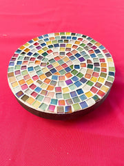 Plant Stand,7”, Handmade Round Plant Stand, Mosaic Plant Riser | Unique Plant Stand/ Medium