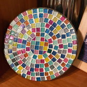 Plant Stand,7”, Handmade Round Plant Stand, Mosaic Plant Riser | Unique Plant Stand/ Medium