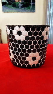 Black and White Planter | Mosaic Planter | Tile Plant Pot | 12” Planter | Decorative Planter | Boho Planter | Maximalist Planter