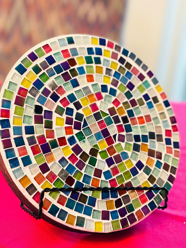 Decorative Indoor Plant Stand | Mosaic Plant Stand | Colorful Plant Stand | Mosaic Tile Gift | Boho Plant Holder | Mosaic Plant Gift