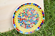 Sunburst Mosaic Decorative Plate, Small Display Plate, Glass Art | Mid-Century Modern Decor