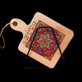 Handcrafted diamond art wood cutting board with intricate design, made by My Store, showcasing detailed decorative craftsmanship.