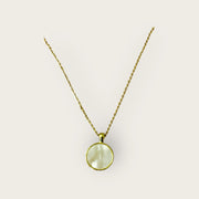 Round Mother of Pearl Pendant | Mother of Pearl Necklace| Simple Pendant | Shell Pendant Necklace