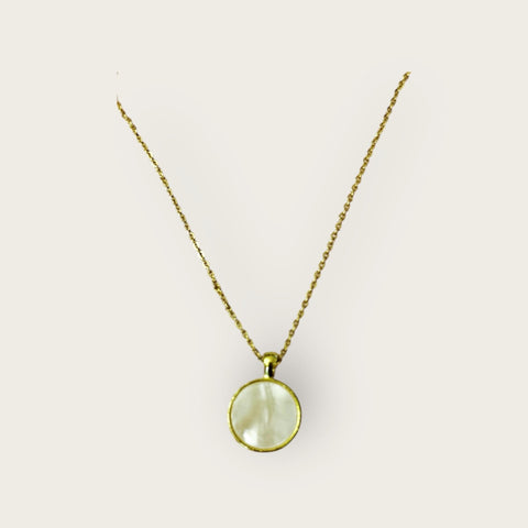 Round Mother of Pearl Pendant | Mother of Pearl Necklace| Simple Pendant | Shell Pendant Necklace