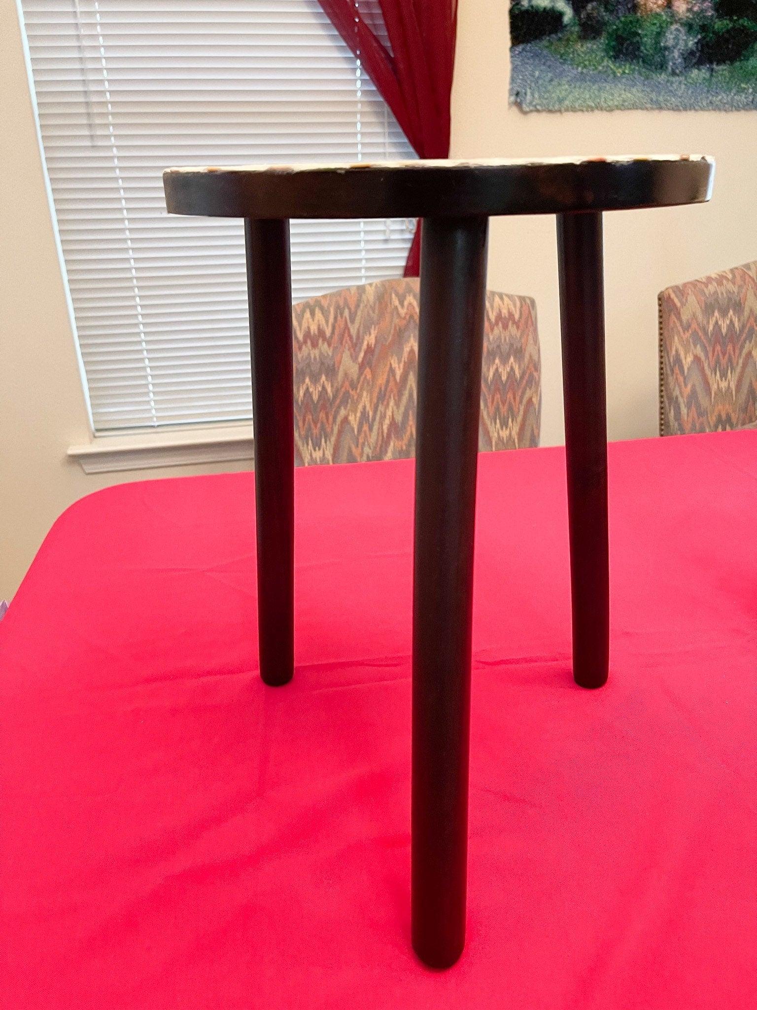 Tall Capiz shell mosaic plant stand by My Store featuring a cylindrical design with a decorative shell mosaic pattern.