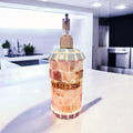 Handcrafted mosaic soap and lotion dispenser set with colorful tiled design, perfect for bathroom or kitchen decor.
