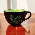Handpainted extra large coffee mug with colorful floral design, made by My Store, shown with detailed artwork and spacious handle.