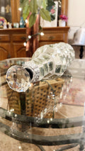Silver mirrored mosaic wine decanter with a sleek, reflective surface and intricate mosaic design for elegant wine serving.