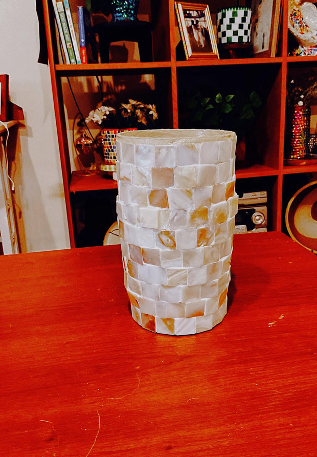 8” tall by 5” wide Medium Mother of Pearl Flower Pot