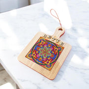Trivet Set | Miniature Wood Cutting Board | Decorative Crystal Chip Design | Hot Plate | Plant Stand |Candle Base | Decorative Wall Hanging