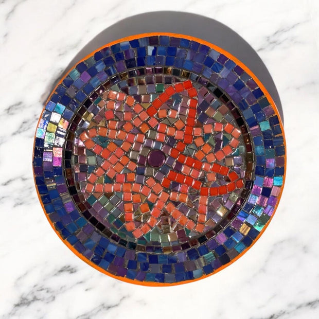 Simple Star | Mosaic Plate | Mid-Century Modern Decor| stained Glass Wall Art