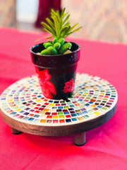 Decorative Indoor Plant Stand | Mosaic Plant Stand | Colorful Plant Stand | Mosaic Tile Gift | Boho Plant Holder | Mosaic Plant Gift