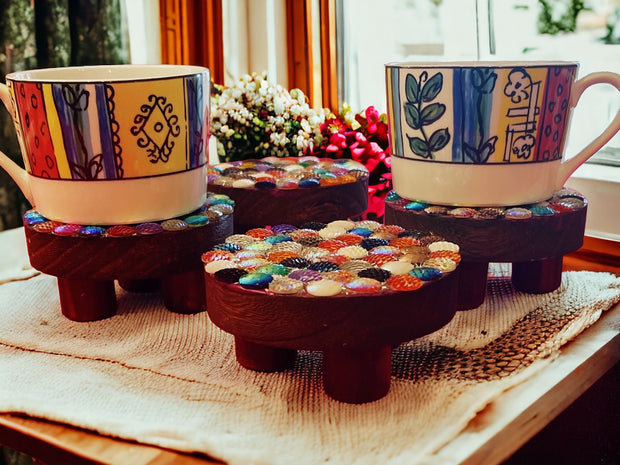 Colorful Wooden Coasters/ Plant Stands