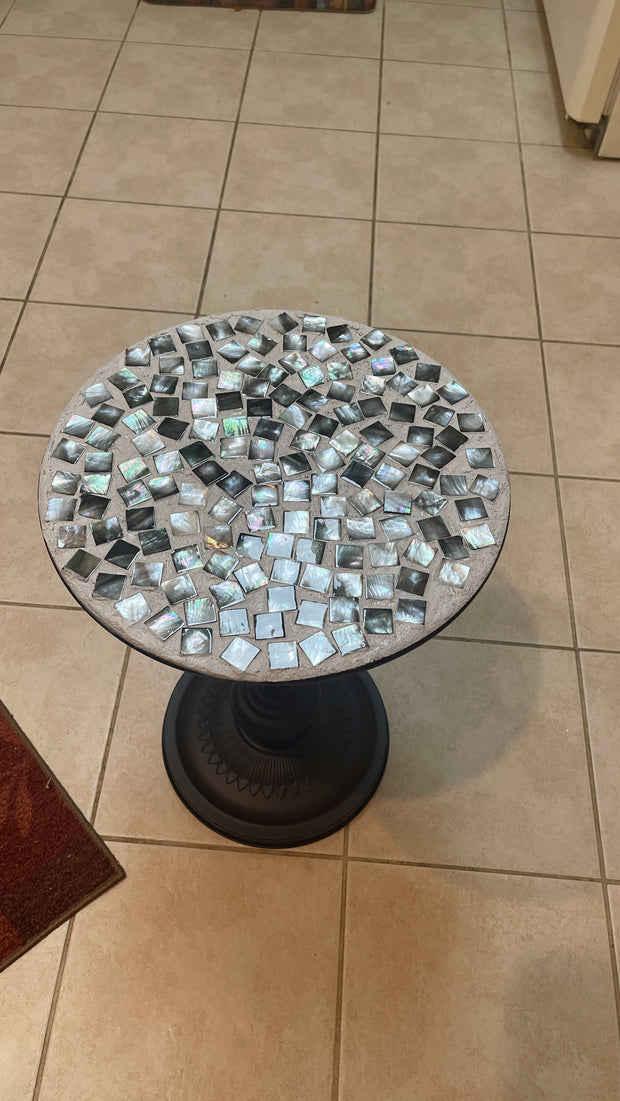 Mosaic Table | Tile Table | Small Circle Table | Round Side Table | Pedestal Table | Tall Pedestal Plant Stand | Mosaic Bedside Table