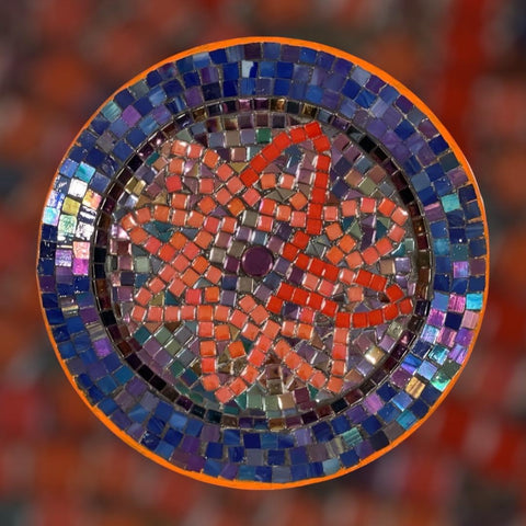 Simple Star | Mosaic Plate | Mid-Century Modern Decor| stained Glass Wall Art