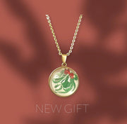 Hand Painted Colorful Christmas Pendant Necklace