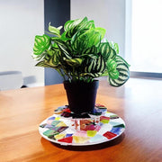 Colorful Indoor Plant Stand | Mosaic Plant Stand | Multicolored Plant Stand | Mosaic Tile Gift | Boho Plant Holder | Rainbow Plant Gift
