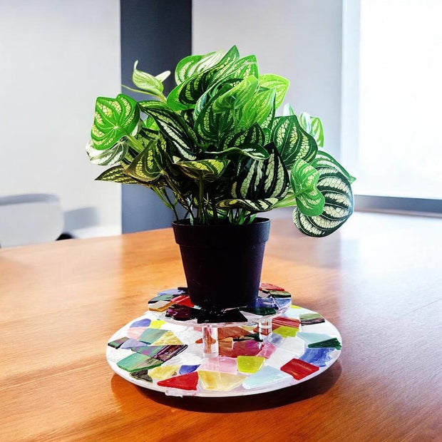 Colorful Indoor Plant Stand | Mosaic Plant Stand | Multicolored Plant Stand | Mosaic Tile Gift | Boho Plant Holder | Rainbow Plant Gift