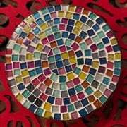 Plant Stand, Handmade Round Plant Stand, Mosaic Plant Riser | SMALL VERSION| Unique Plant Stand