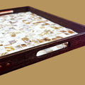 Multicolor cascade decorative wood tray featuring vibrant, layered wood design for stylish home decor.