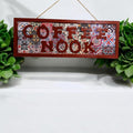 Coffee Nook sign wall hanging for home decor, featuring a rustic wooden design with stylish lettering.